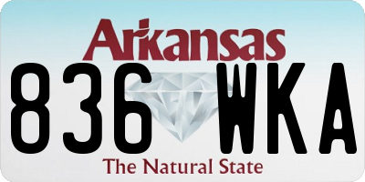 AR license plate 836WKA
