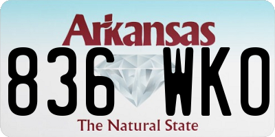 AR license plate 836WKO