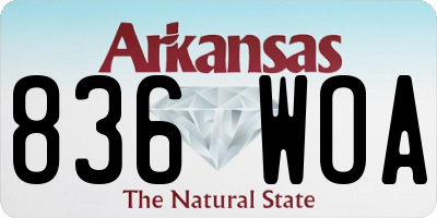 AR license plate 836WOA