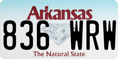 AR license plate 836WRW