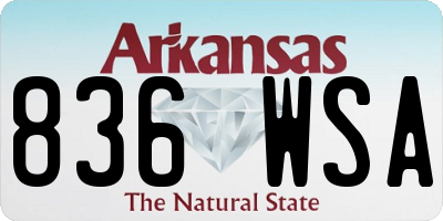 AR license plate 836WSA