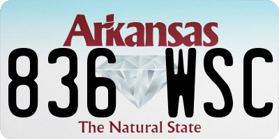 AR license plate 836WSC