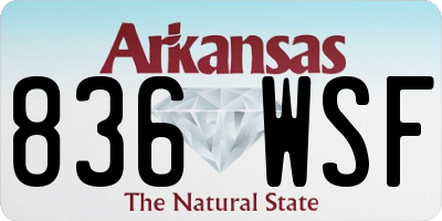 AR license plate 836WSF