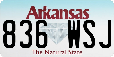 AR license plate 836WSJ