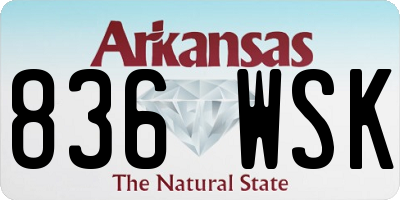 AR license plate 836WSK