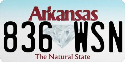 AR license plate 836WSN