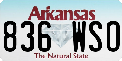 AR license plate 836WSO