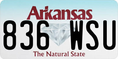 AR license plate 836WSU