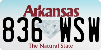 AR license plate 836WSW