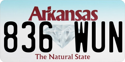 AR license plate 836WUN
