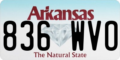 AR license plate 836WVO