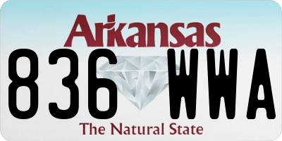 AR license plate 836WWA