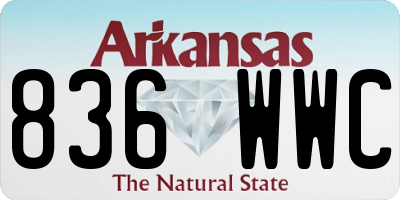 AR license plate 836WWC