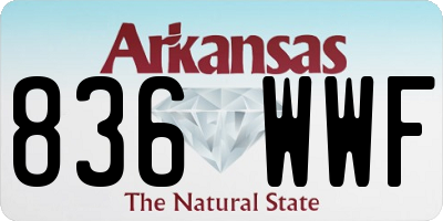 AR license plate 836WWF