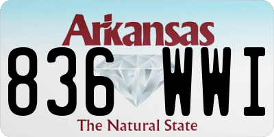 AR license plate 836WWI