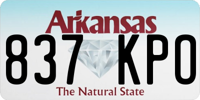 AR license plate 837KPO