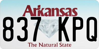 AR license plate 837KPQ