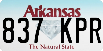 AR license plate 837KPR