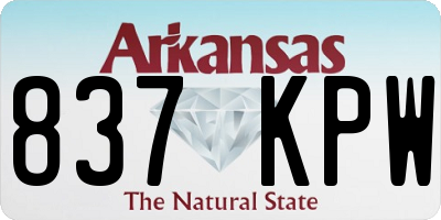 AR license plate 837KPW