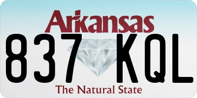 AR license plate 837KQL