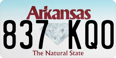 AR license plate 837KQO