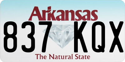 AR license plate 837KQX