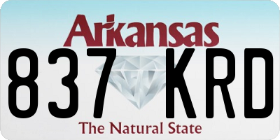 AR license plate 837KRD