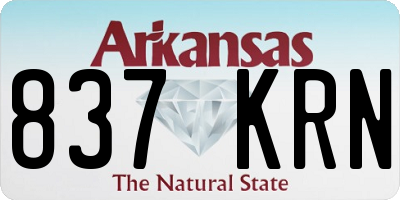 AR license plate 837KRN