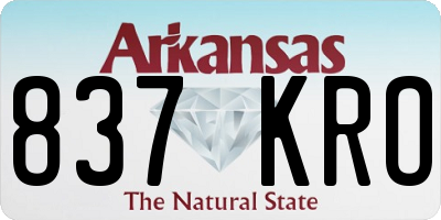 AR license plate 837KRO