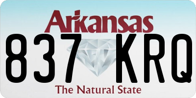 AR license plate 837KRQ