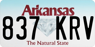 AR license plate 837KRV