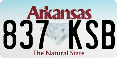 AR license plate 837KSB