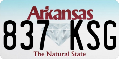 AR license plate 837KSG