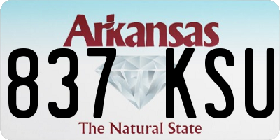 AR license plate 837KSU