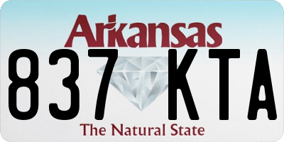 AR license plate 837KTA