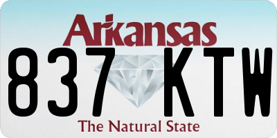 AR license plate 837KTW