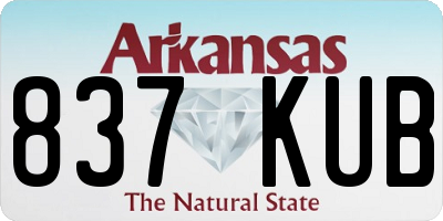 AR license plate 837KUB