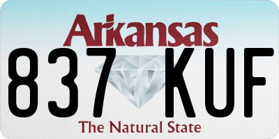 AR license plate 837KUF