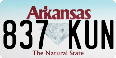 AR license plate 837KUN