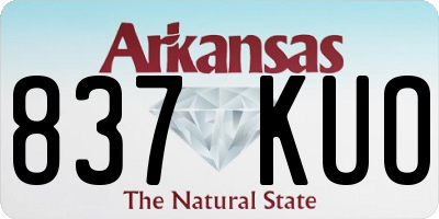 AR license plate 837KUO