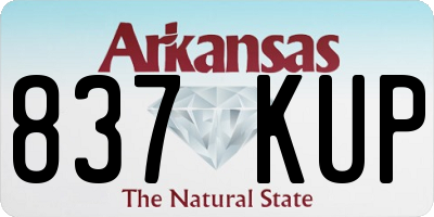 AR license plate 837KUP