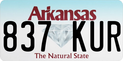 AR license plate 837KUR