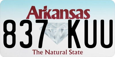 AR license plate 837KUU