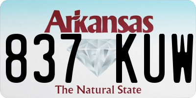 AR license plate 837KUW
