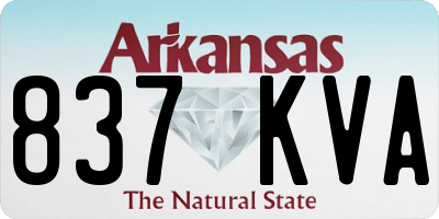 AR license plate 837KVA