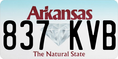 AR license plate 837KVB