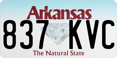 AR license plate 837KVC