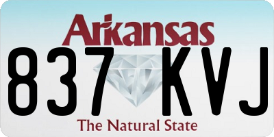 AR license plate 837KVJ