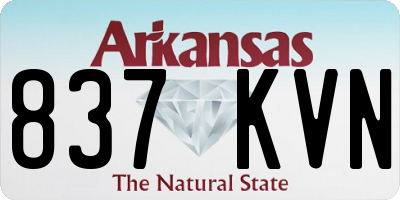 AR license plate 837KVN