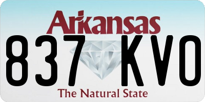 AR license plate 837KVO